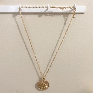 coin charm necklace | gold